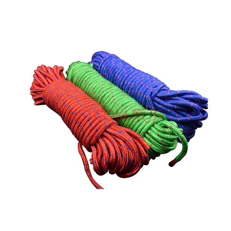Braided colorful rock climbing nylon dynamic rope