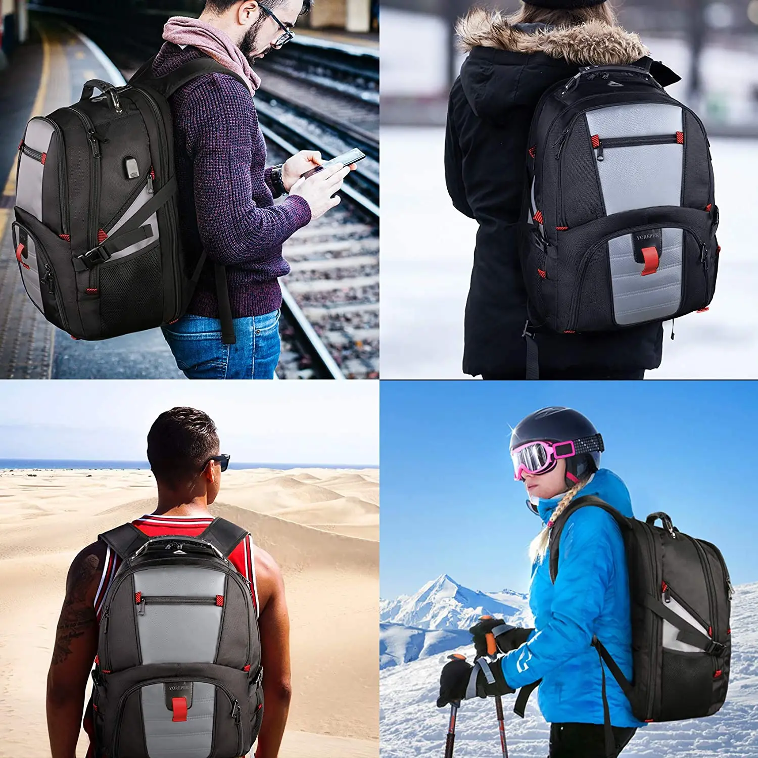 Durable Anti Theft Business Laptop Hiking Rucksack Factory Hot Sell 17inch OEM Smart USB Charging Port Travelling Backpack