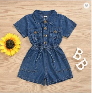 
Children girls fashion bodysuit clothing one pieces jean romper jumpsuits kids girls jeans jumpsuits for girls 