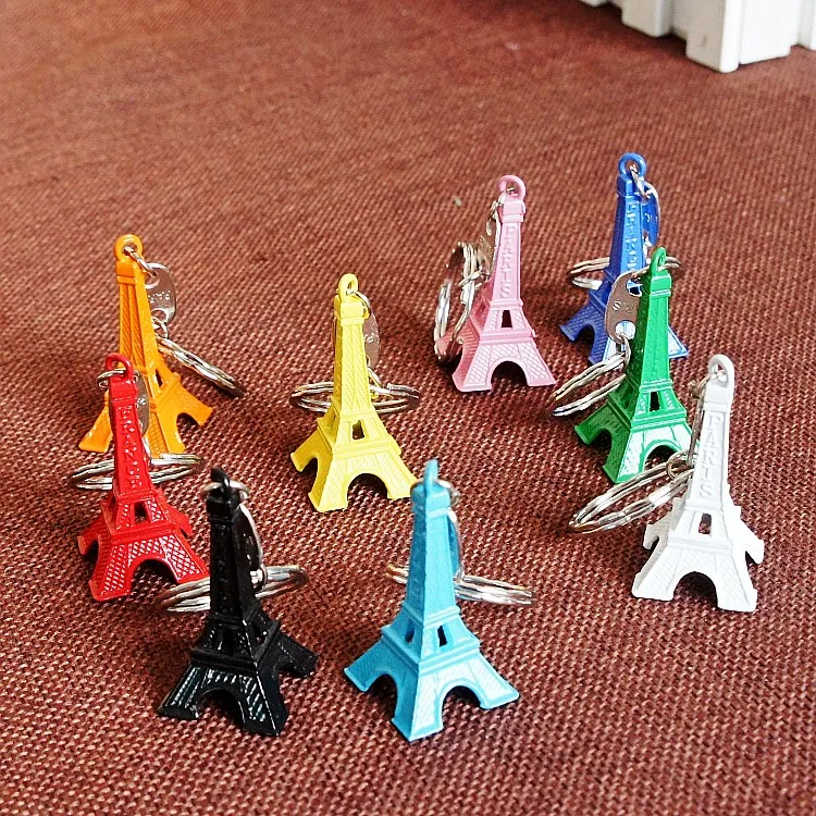 Wholesale Hot Sale Paris Souvenir Alloy 5cm Eiffel Tower Keychain Color Eiffel Tower Model Metal Keychain