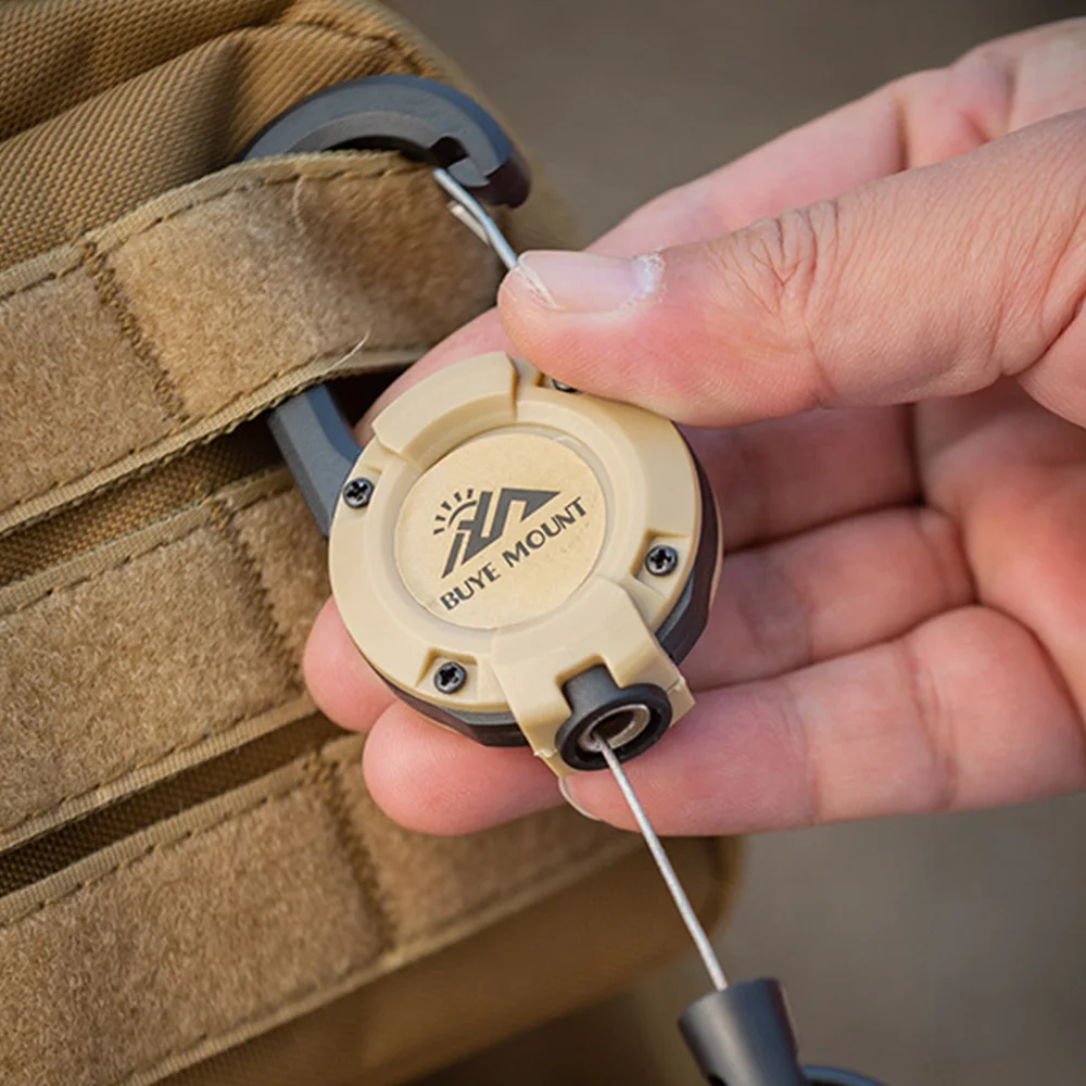 Metal EDC Portable Safety Buckle Anti-Theft Retractable Lock Key Ring Quick Hanging Outdoor Camping Hiking Telescopic Keychain