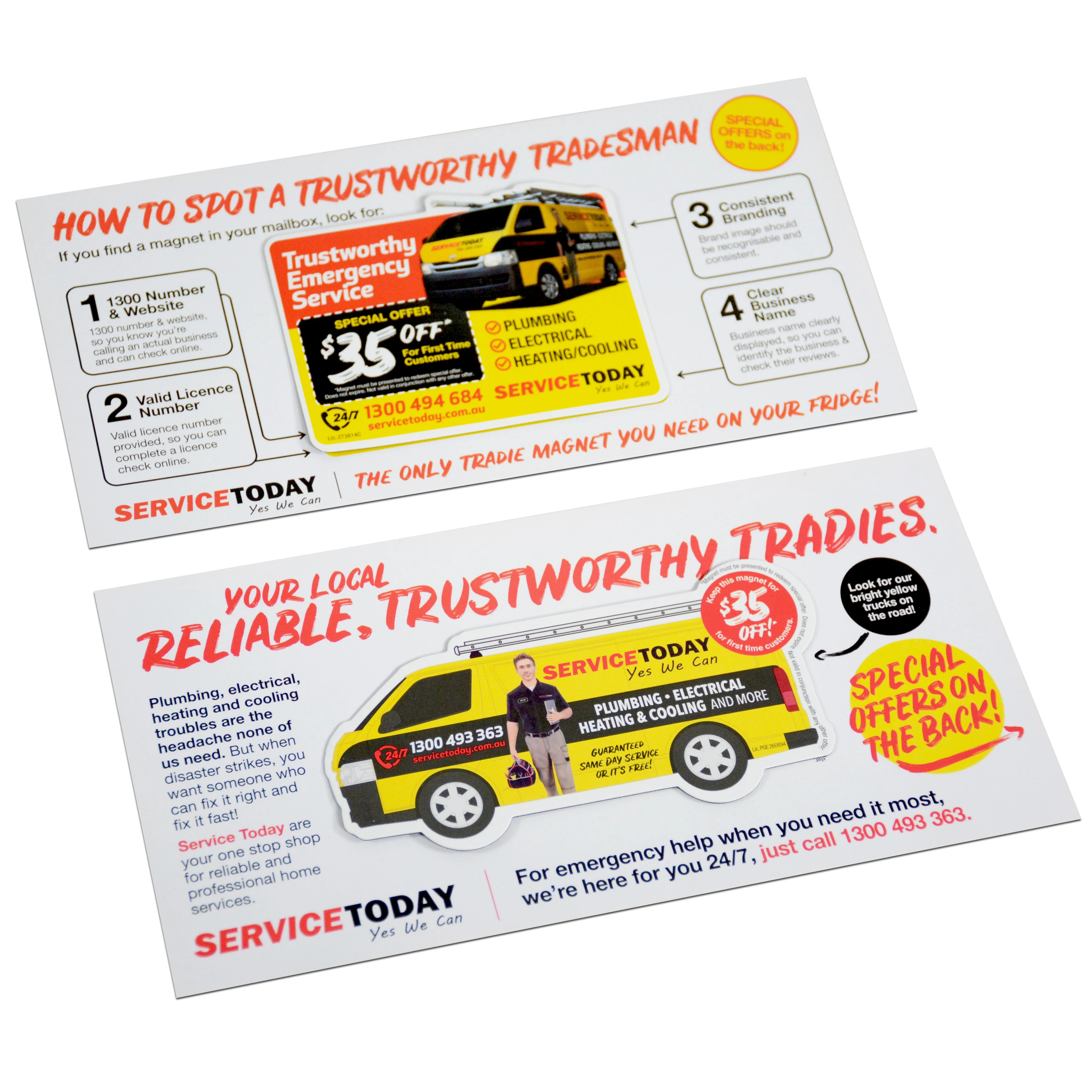 Free promotional gifts flat paper fridge magnet for advertising with DL flyer
