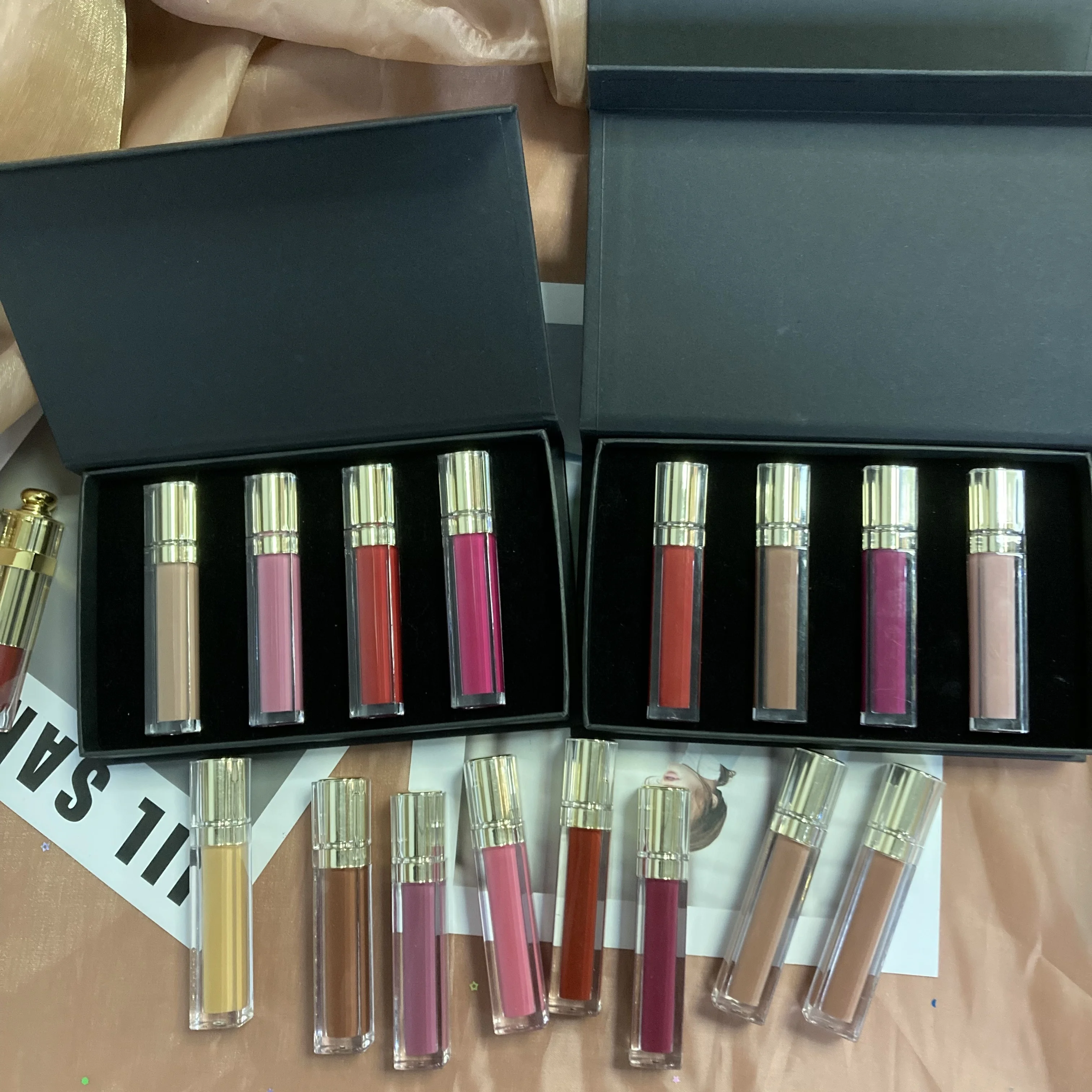 Liquid Matte 6pcs Lipstick Set Waterproof Makeup Lip Gloss Long-lasting Lipgloss Kit Cosmetics