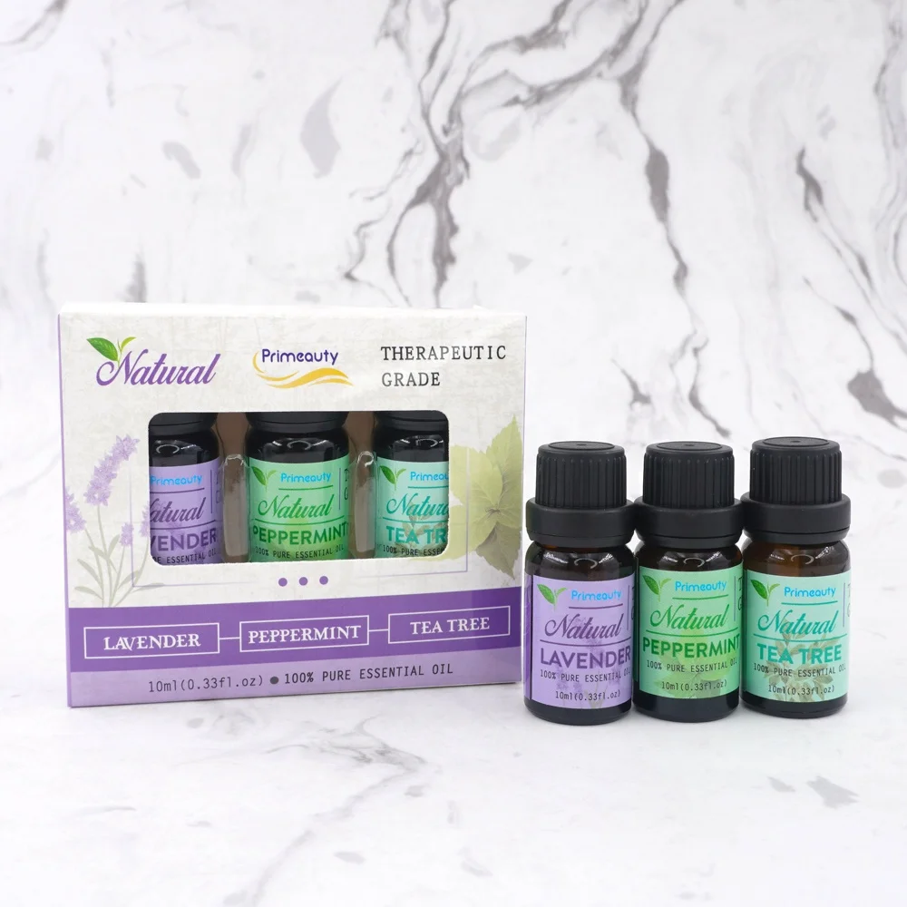 oem supplies essential oil set perfume pure tea tree peppermint lavender diffuser essential oil