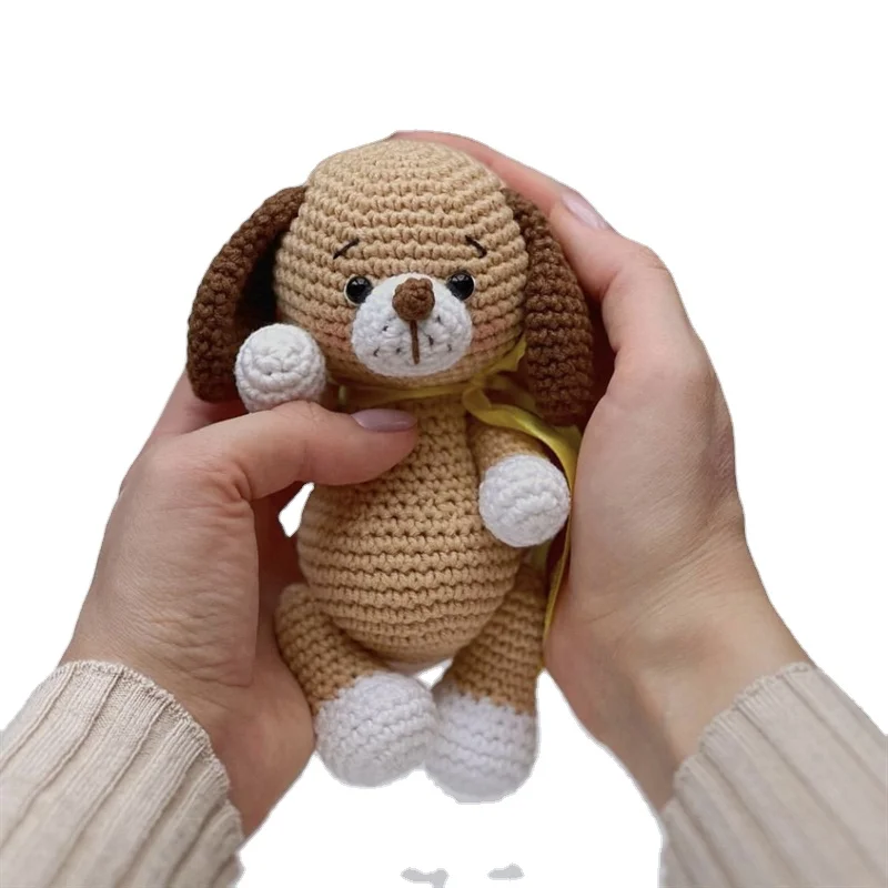 Customization Amigurumi Cartoon Puppy Toys Crochet Dog Stuffed Toy Crochet Dog Dolls