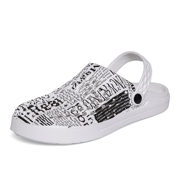 Модные повседневные сандалии на плоской подошве, дизайнерские дешевые пляжные сабо EVA, оптовая продажа, мужские сабо