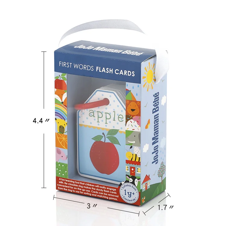 Custom Design Paper Memory Playing Game Card Custom Printed Educational Flash Cards with Window Box