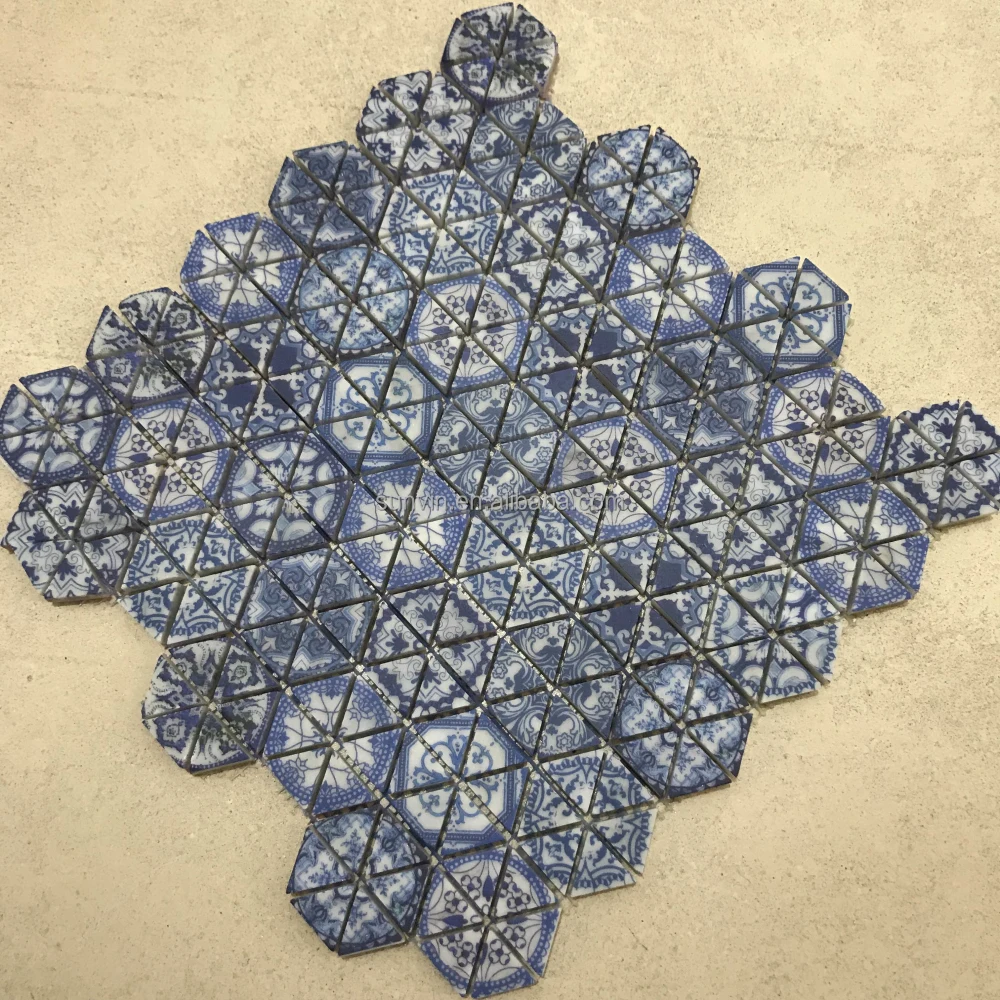 UV Ink Jet Printing Waterjet Hexagon Mosaic Tile Floor Natural Stone Marble Wall Art Mosaic Tiles Bathroom Wall Design