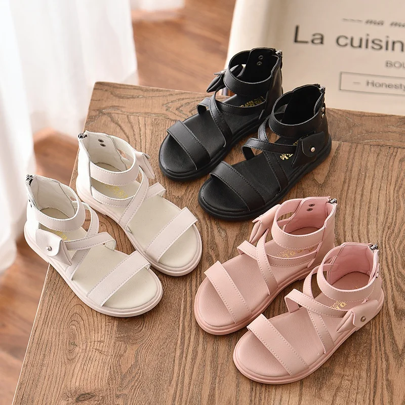 EVERTOP wholesale fashion design non slip high quality kids gladiator sandals for girls