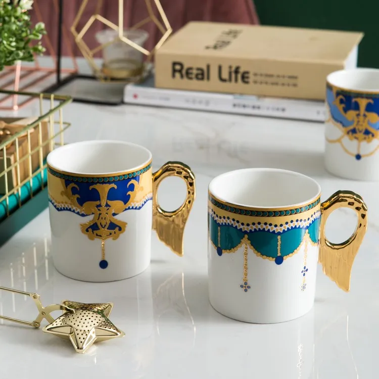 Angel Wing Mugs Porcelain Tableware Decorations Ceramic Western Food Plates Coffee Cups Dessert Plate