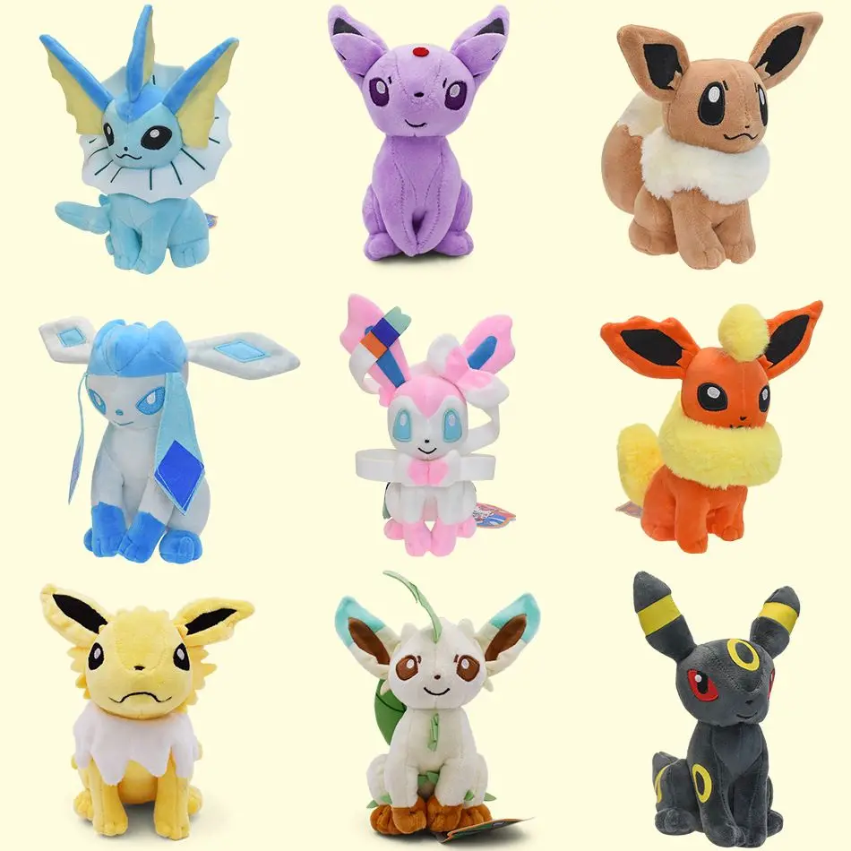 Оптовая продажа высококачественных плюшевых игрушек 100 моделей kawaii eevee family Charizard мягкие игрушки для когтей детские