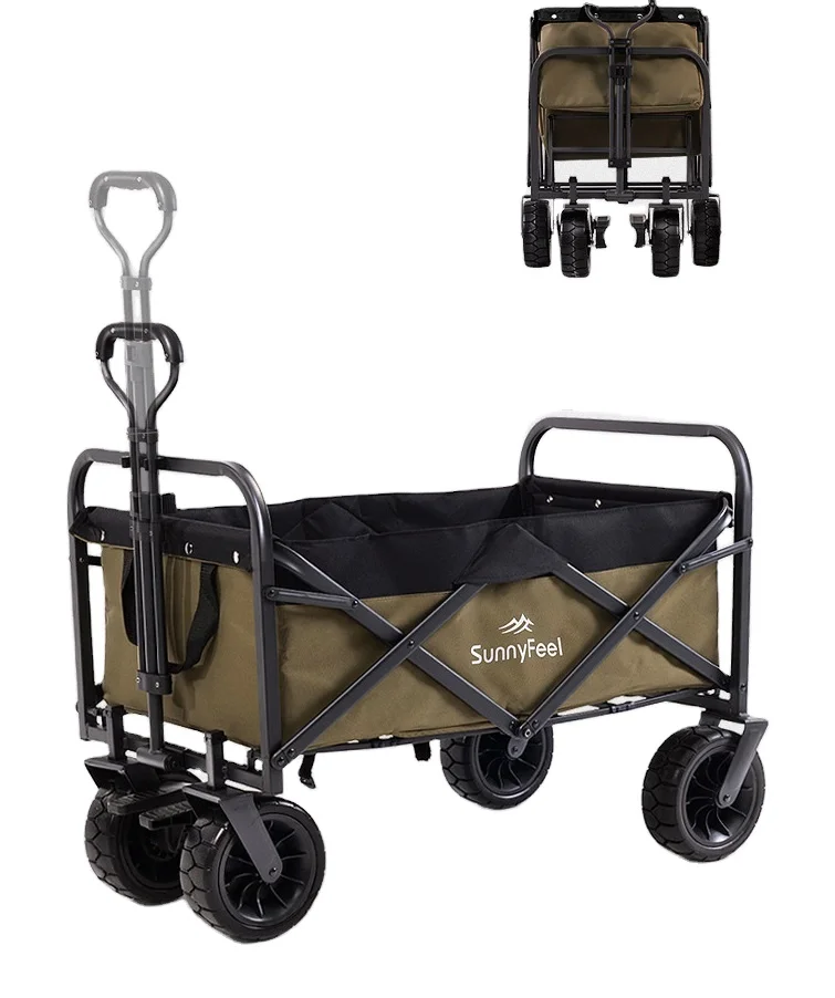 Waterproof Folding Garden Wagon Portable Collapsible Garden Beach Large Capacity Shopping Cart Luggage Trolley Cart For Travel