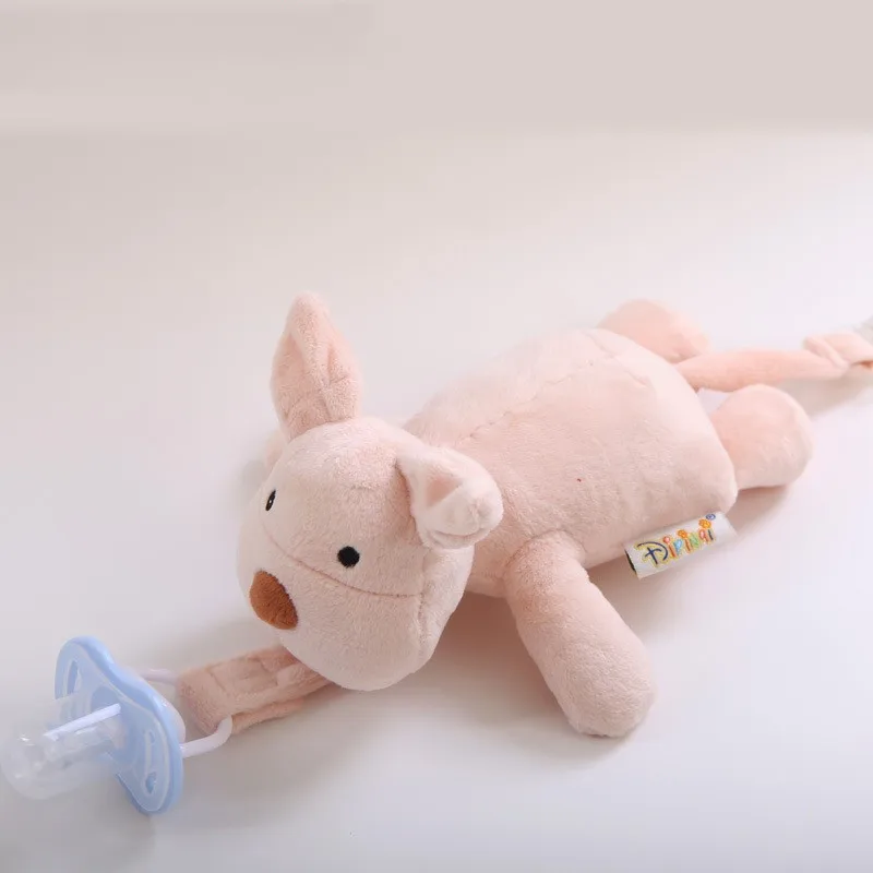 Wholesale custom Baby Soother Pacifier Holder Dummy Clip With Plush Animal Toys