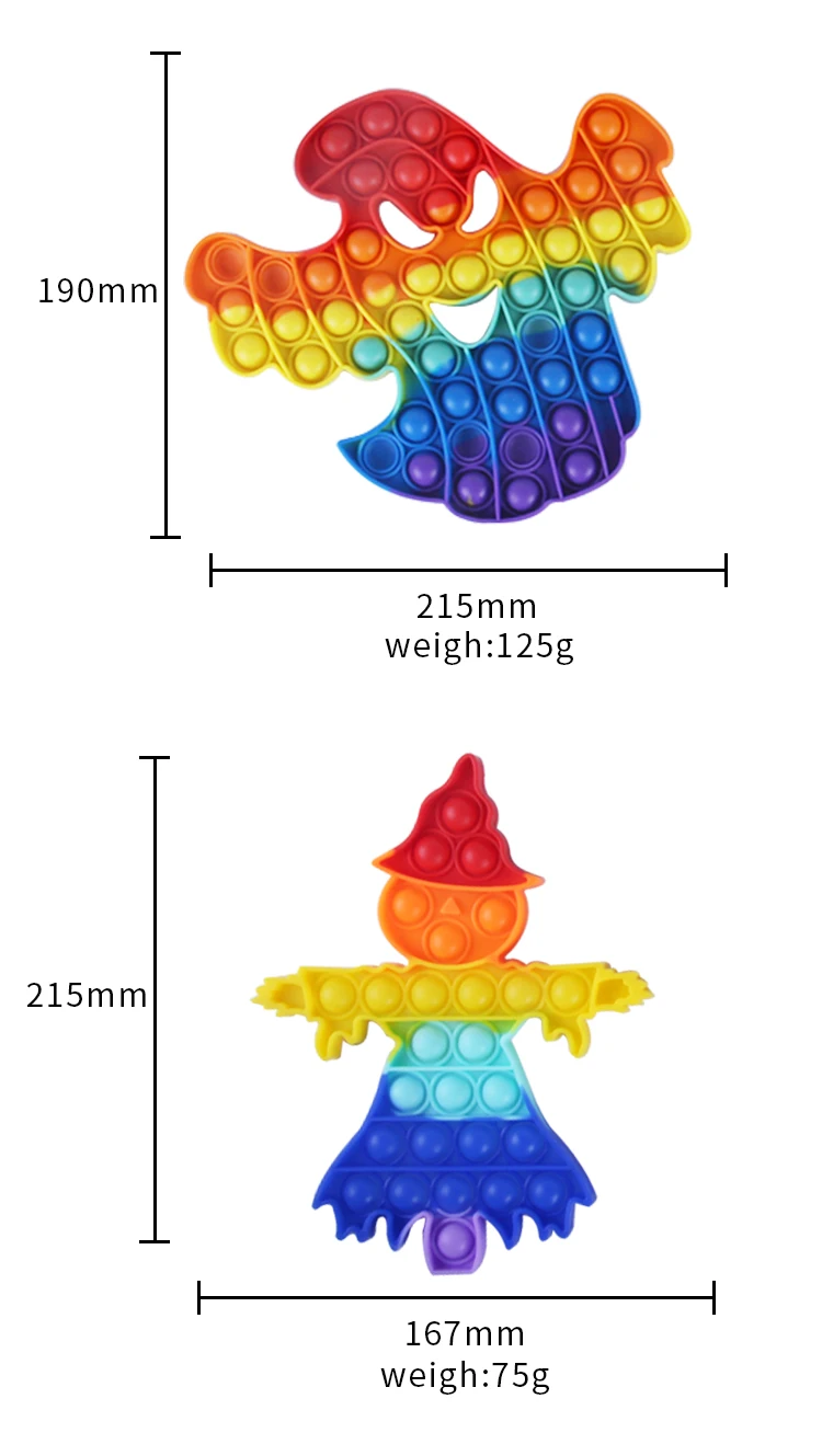 Halloween pop Fidget Toy, Pure Compression Silicone Push Pop Bubble Fidget Sensory Toy