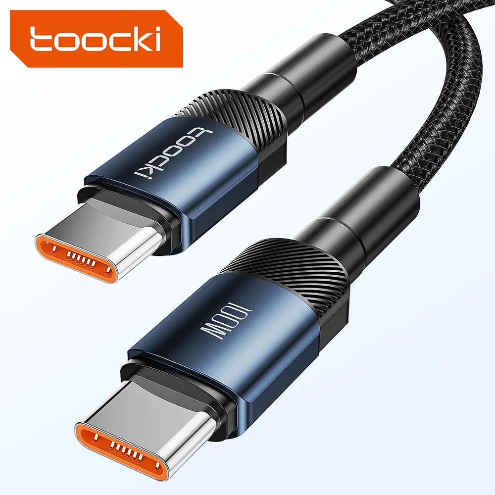 Плетеный кабель для передачи данных Toocki 100 Вт 5 A Emark USB C PD кабель для быстрой зарядки 100 Вт Тип c до C 5A PP 1 м/2 м/3 м