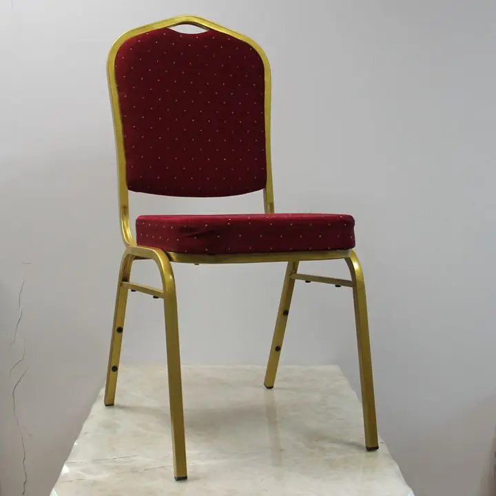Wholesale Modern Luxury Cheap Used Upholstered Gold Chrome Frame Stacking Event Furniture Banquet Hall Chairs For Sale