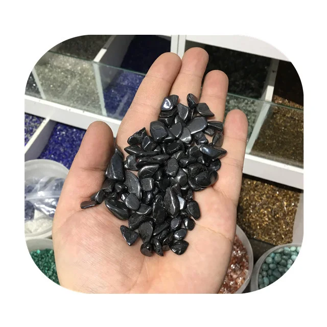 Wholesale Natur Heal Quartz Gems and Crystals Chips 7-9mm Black Hematite Crystal Stone Gravel for Sale