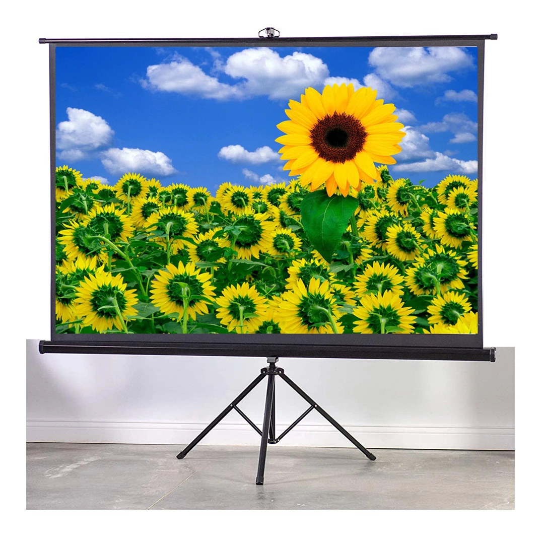 Wholesale 180x180 cm high quality with low price tripod portable indoor screen tripod projector screen