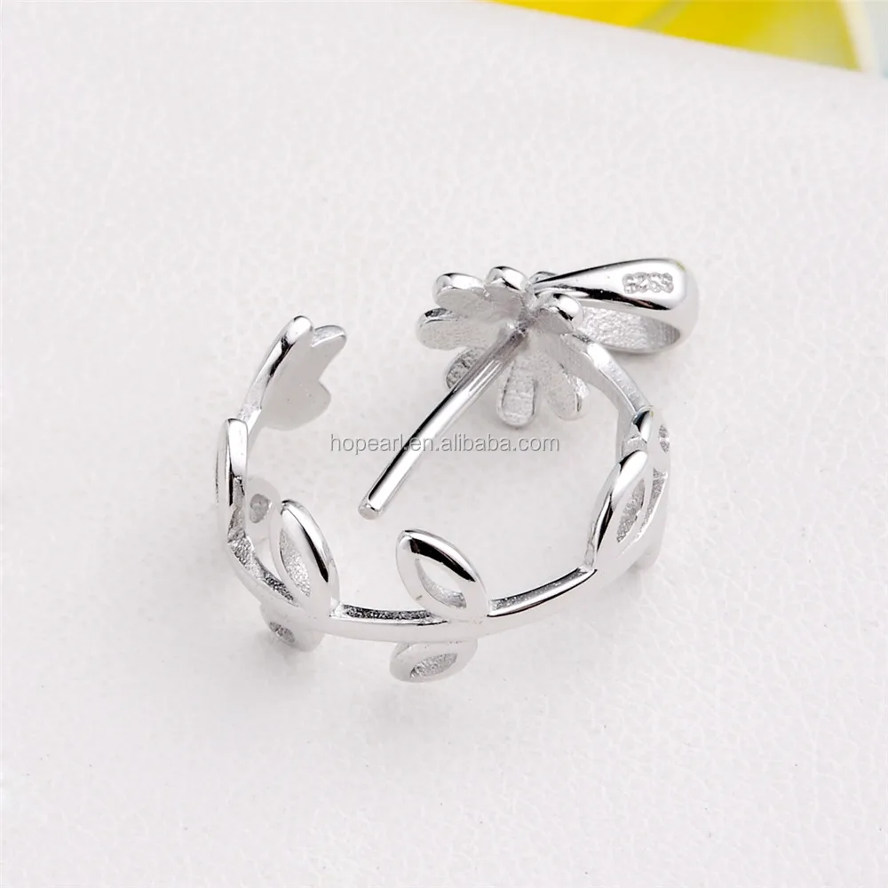 SSP29 Handmade Jewelry DIY Silver Accessories Leaves Design Circle Pendant Base Silver 925 Mounting