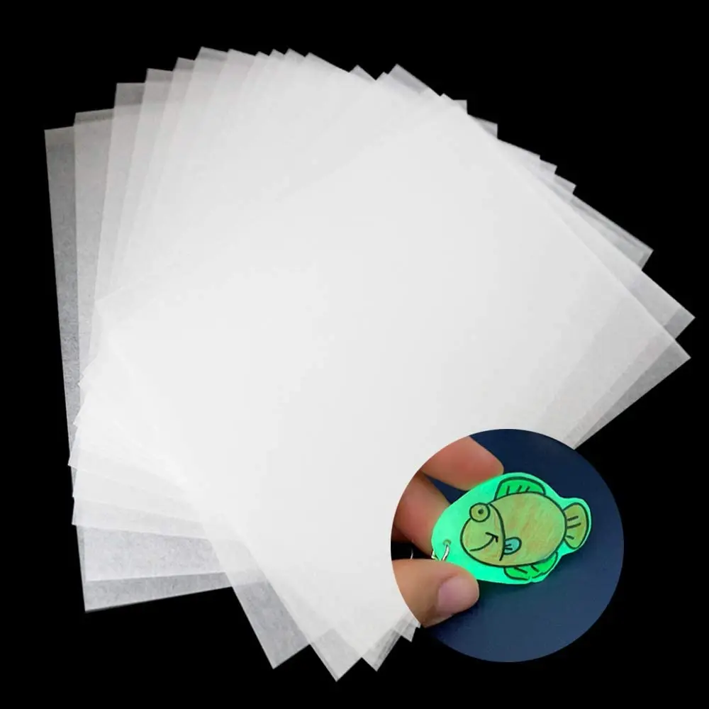 Luminous Shrink Plastic Sheets,  Frosted Shrink Films Papers,  Glow in the dark Shrinky Dinks for Kids Creative Craft