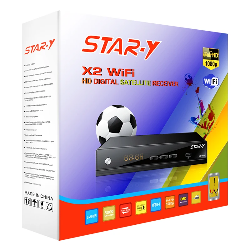 STAR-Y X2 WIFI New dvb-t2 signal repeater sat receiver live tamil tv set top box dvb--S2 mini satellite receiver h