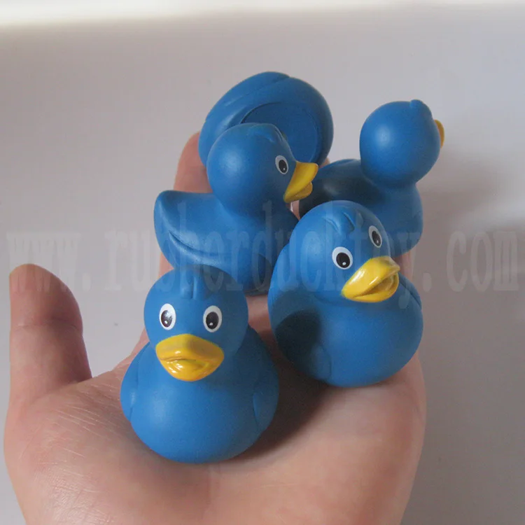 4cm Cheap Mini Blue Rubber Duck With logo Imprint 1