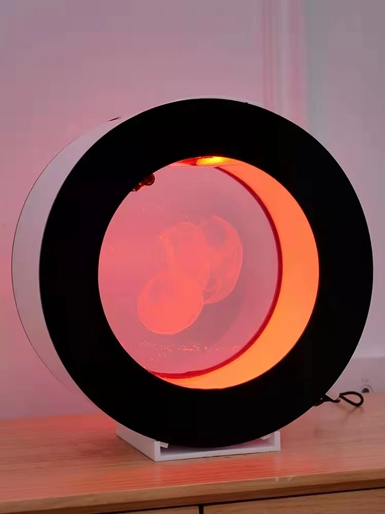 380*204mm Circular Colorful Waterproof LED Light Acrylic Jellyfish Tank Aquarium With Remote Control  And Chiller