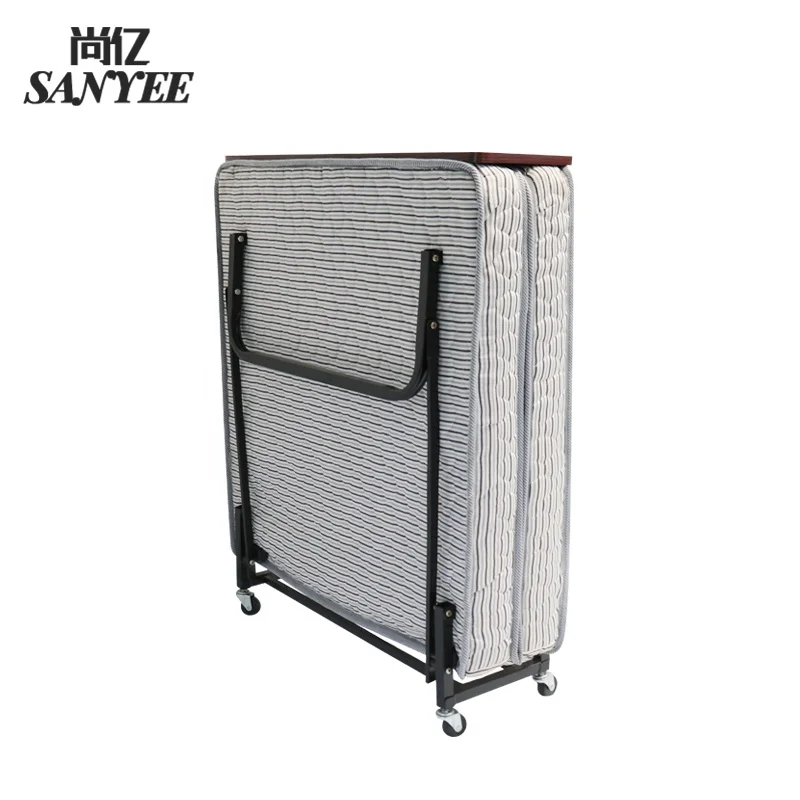 
General use guest room bed Hotel extra bed Single folding bed with 12CM thicken foam mattress 95cm wide 