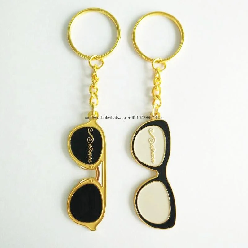 factory price advertising promotional gift metal eyeglasses sunglasses keyholders keychains key chain ring charm pendant keyring