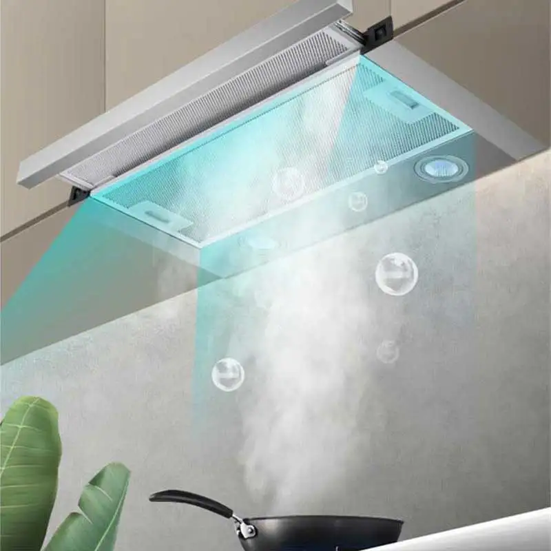Touch Control Ducted Kitchen Cooker Hood Auto Cleaner Slide Out Kitchen Hood with Filter Smart Kitchen Appliances Range Hood