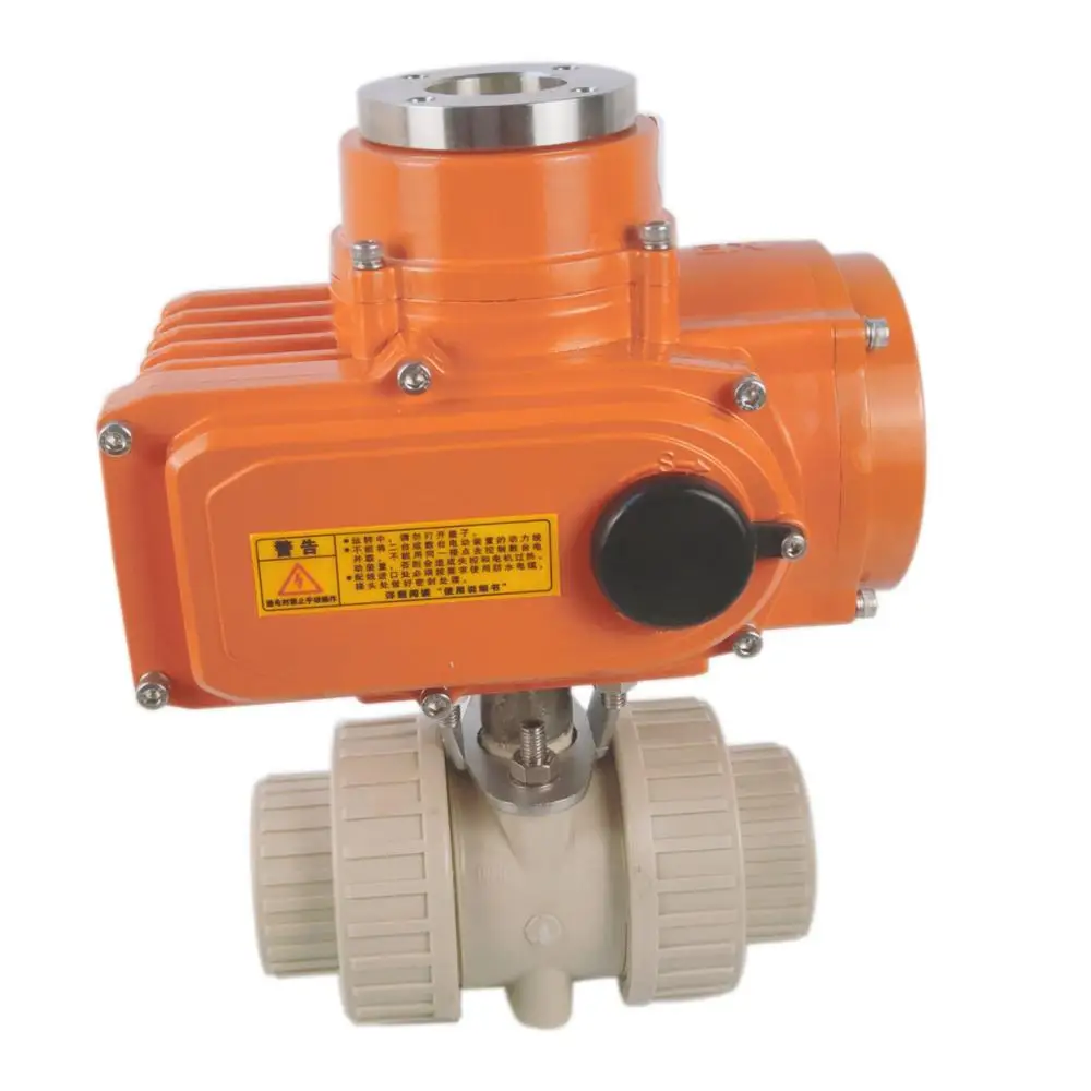 Motorised Electric actuator Ductile Iron Fluorine PTFE lined flange ball Water Valve