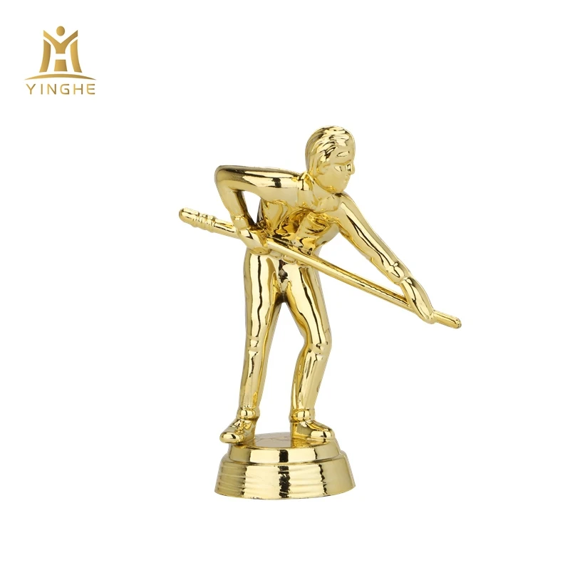 Custom plastic award snooker trophies and medals parts and components for champion