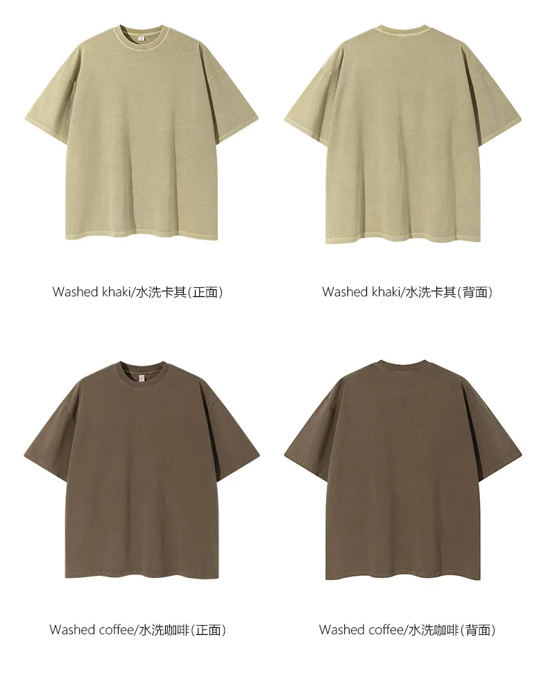 High Quality 100 Cotton Acid Wash 260Gsm Heavyweight Vintage Men T Shirt Custom Blank Vintage T Shirt