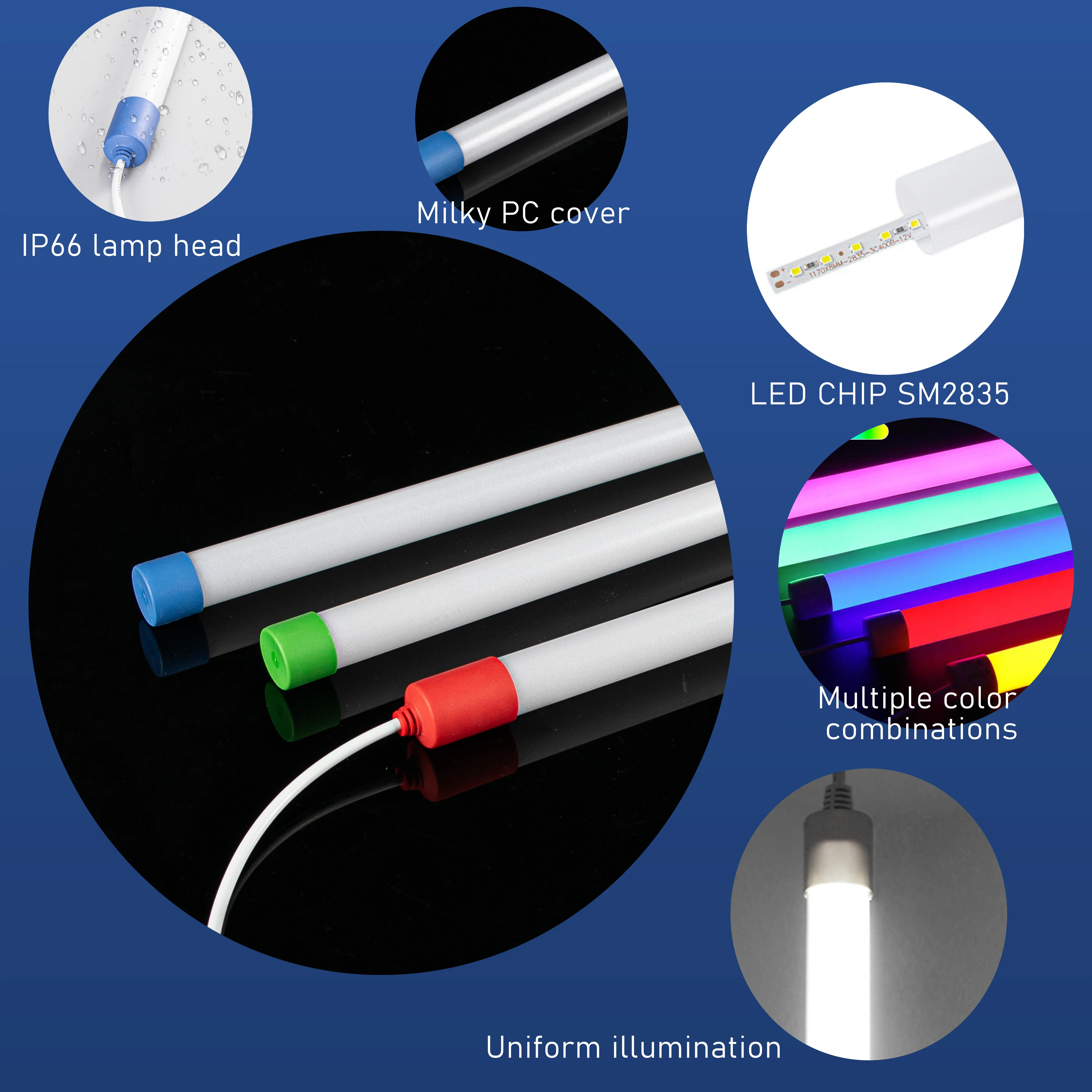 220V 60cm High Lumen PC Body Outdoor Waterproof Plastic Body LED Tubes