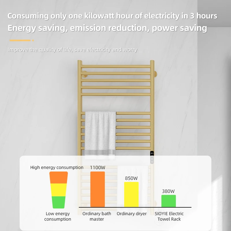 Hotel Home Bathroom Electric Tower Rail Heaters Smart Control Towel Warmers
