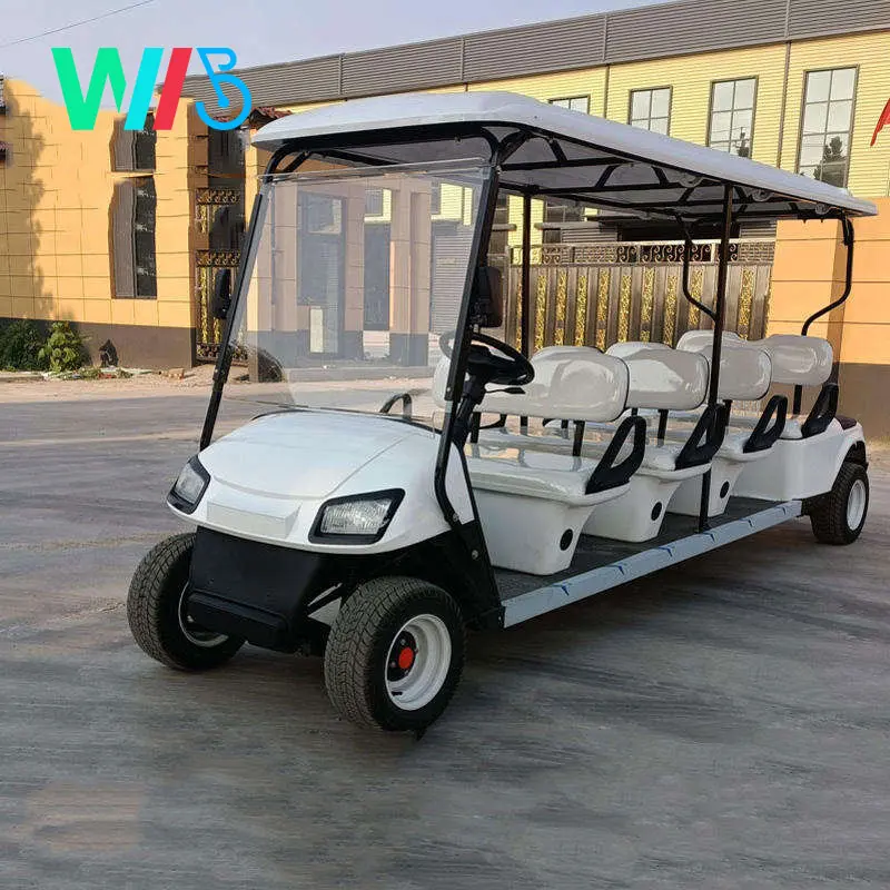 8 Seaters Four Wheeled New Electric Golf Cart Hotel Property Reception Patrol Sightseeing Car Scenic Tour Bus Shuttle Bus