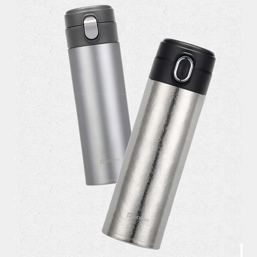 Titanium Water Bottle Thermos Oxidized Crystal Surface Double Wall Water Cup