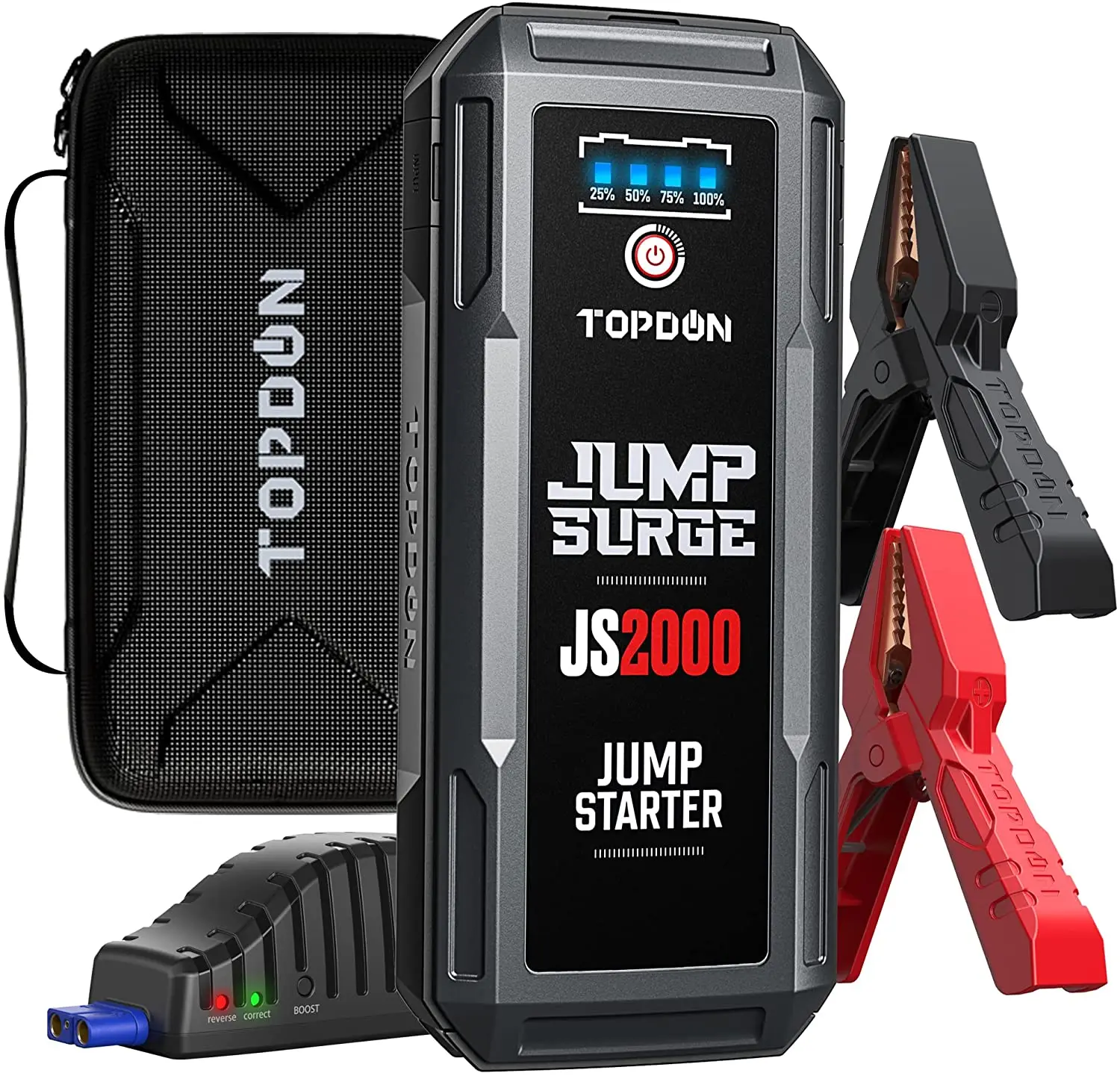TOPDON 2000 Amp 12V Car Power Bank Multifunction Portable Car Jump Starter And Charger Emergency Star