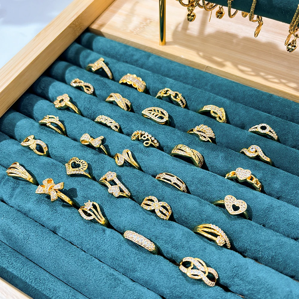 Jxx новый дизайн хорошая цена модное женское Латунное минималистское позолоченное кольцо с цирконием новейшее обручальное