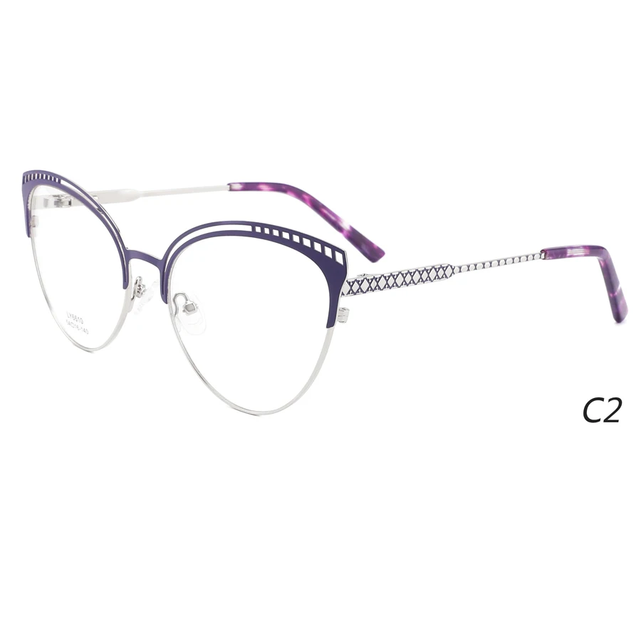 Hot Sale Factory Direct Metal Eye Glasses Cat Eye Frame Eyeglasses For Women