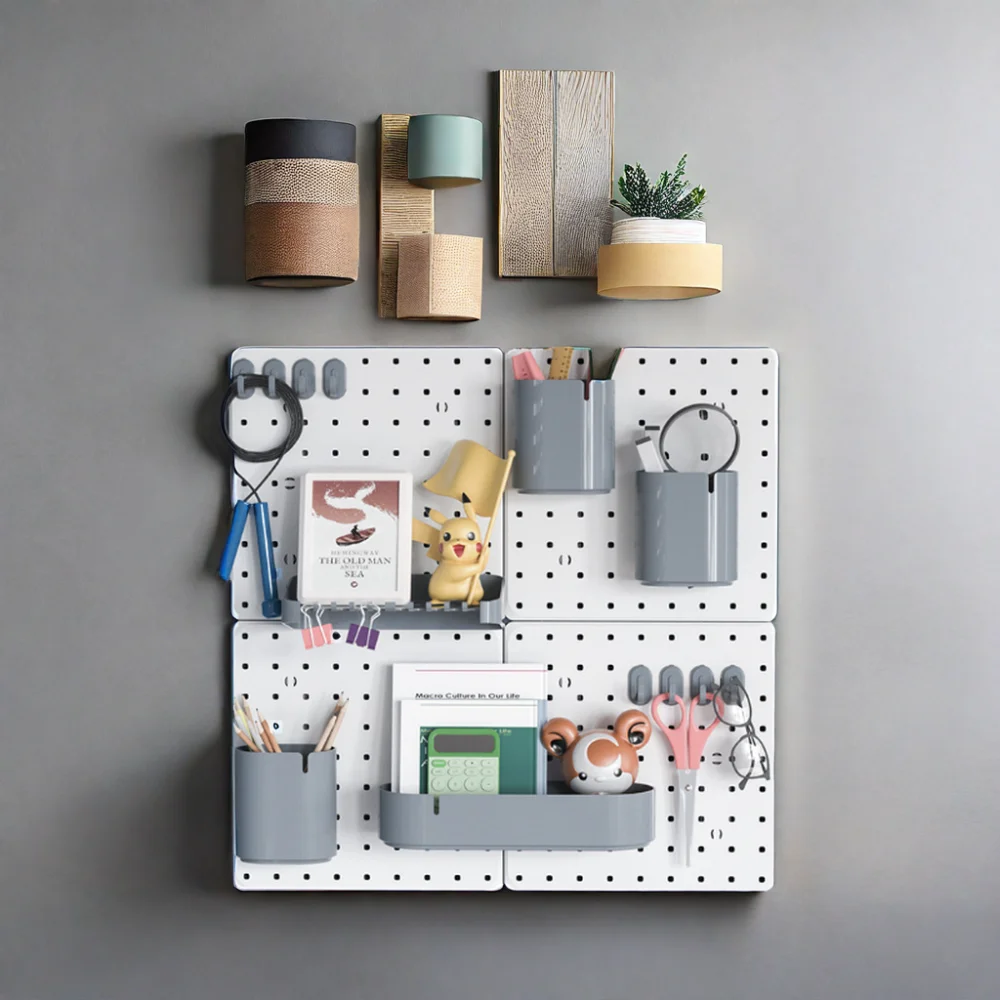 Pegboard Non punching home hole board wall dormitory kitchen bathroom desk desktop wall storage display accessories