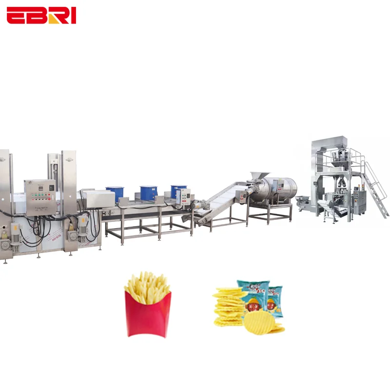 Hot sale full automatic fried potato chips frozen french fries production line potato chips production line making machine