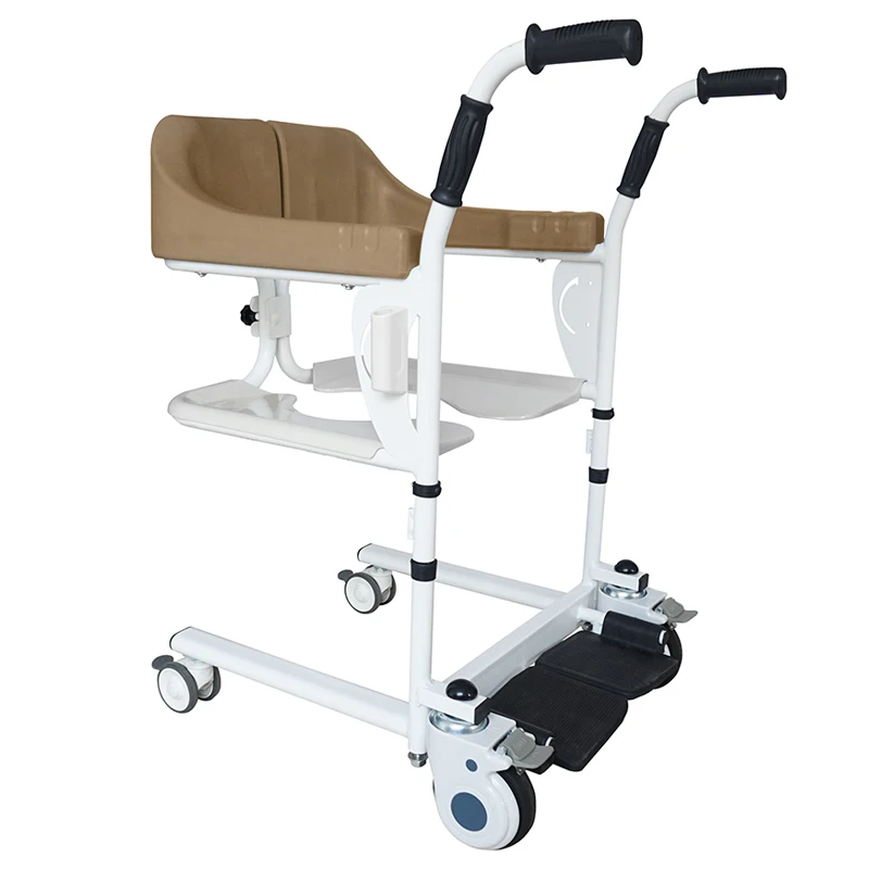Patient Transfer Lift Adjustable Height Toilet Commode Bath Chair Elderly Disabled Moving Wheelchair commode shower chair