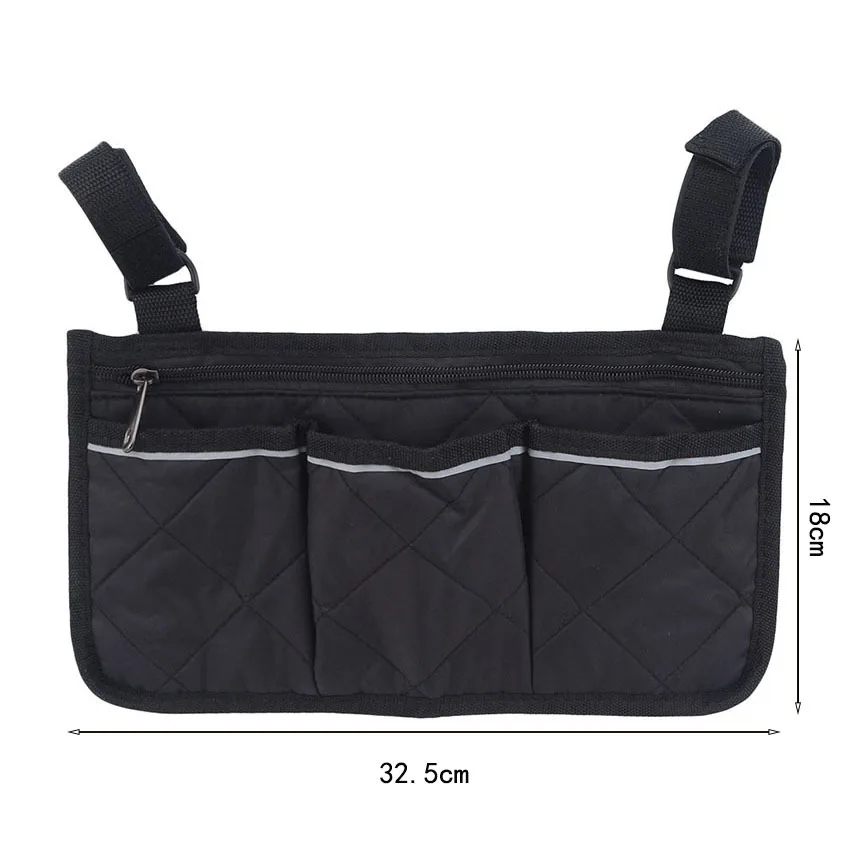 Armrest Side Bag Portable for Golf Cart Wheelchair Walker Office Chair Golf Cart Armrest Storage Organizer with Multiple Pock