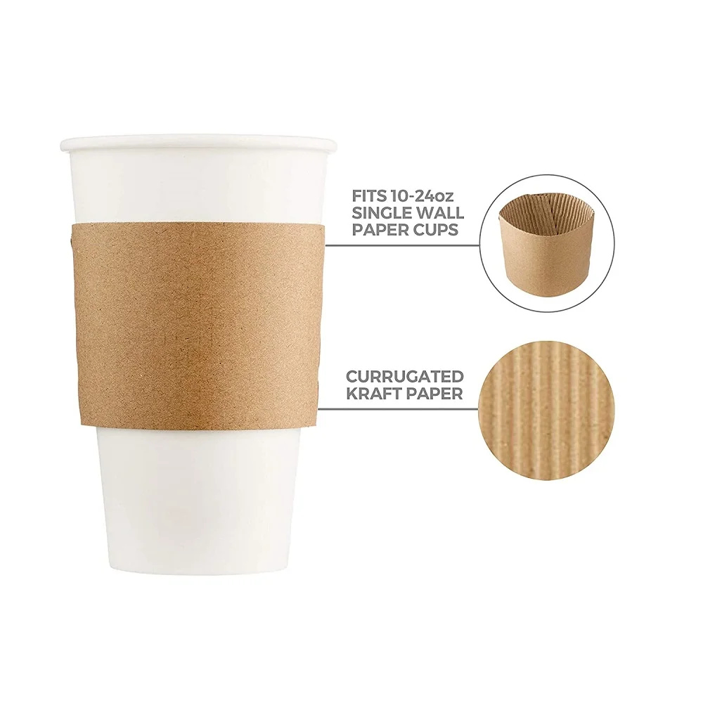 Economical Custom Design Disposable Custom 16 Oz Paper Disposable Coffee Cup Sleeve