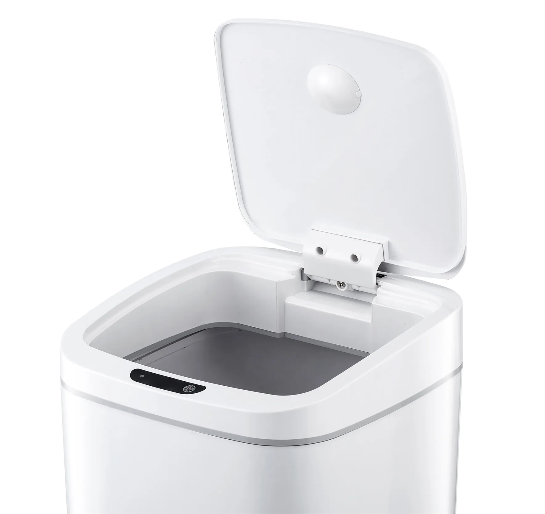 Clean and sanitary smart sensor trash bin in the bar High-tech electronic trash can