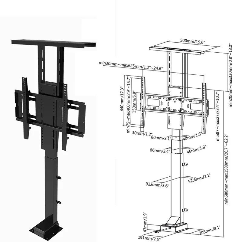 Крытый и открытый беспроводной пульт дистанционного управления Автоматическая регулируемая высота ТВ подъемная платформа подъемный механизм системы