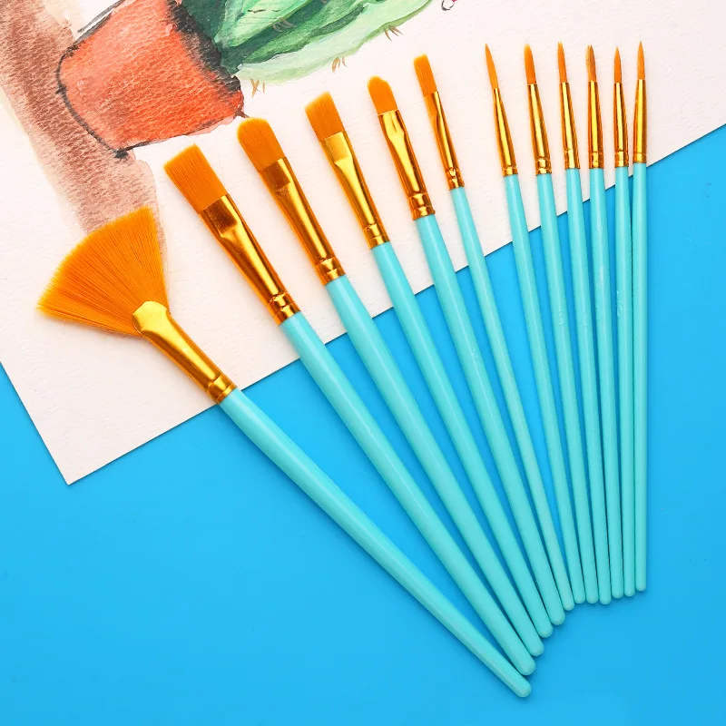 BOMEIJIA 12PCS Artist paint brush pen Watercolor Gouache drawing paint brushes for Art