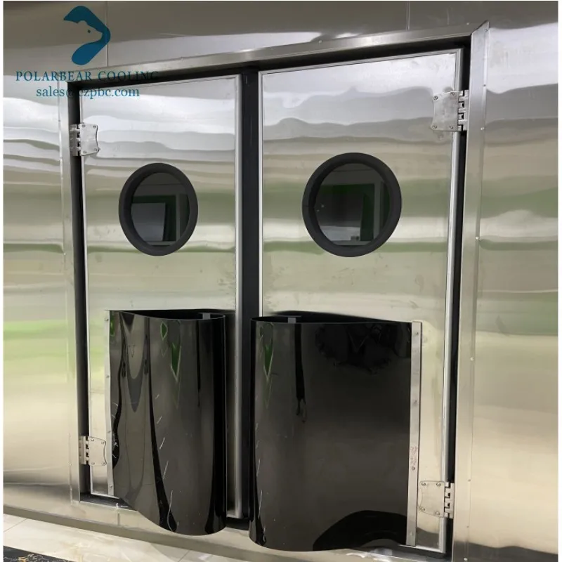 commercial retail store convenience door acting interior stainless steel pivot food factory traffic impact door with bumper