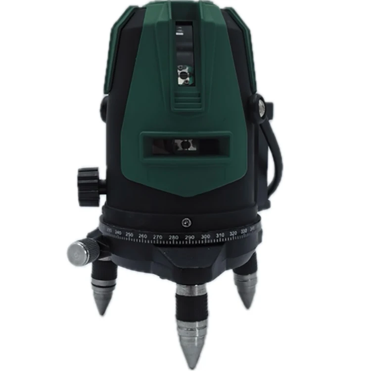 Professional Industrial Grade 5-Line Green Light Laser Level Battery Powered 1-Point Cross Laser